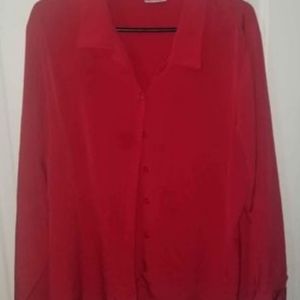 Size 22/24 Red Fasion Bug Button-up Blouse